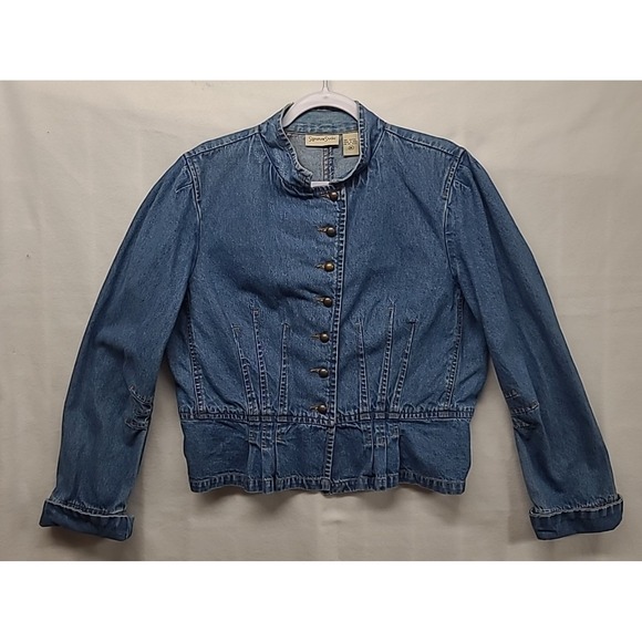 Signature Studio Jackets & Blazers - Women's Jean Jacket‎ Military Style Sz XL
